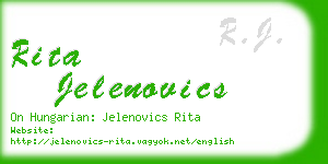 rita jelenovics business card